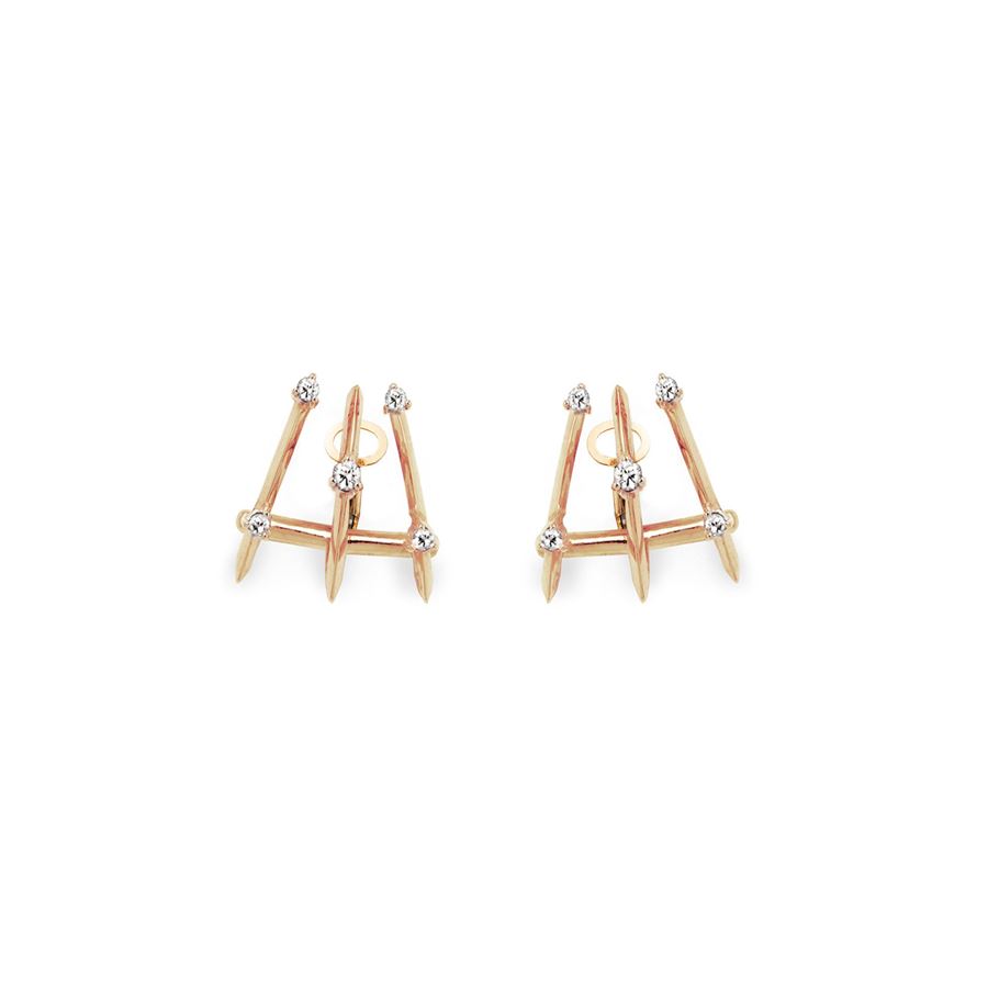Pink gold 3 element 'Balance' earrings BALANCE | OR3AU9R CT 0,40
